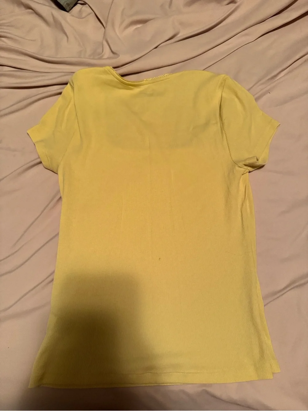 Old Navy Yellow Square Neck Ribbed Short Sleeve Top